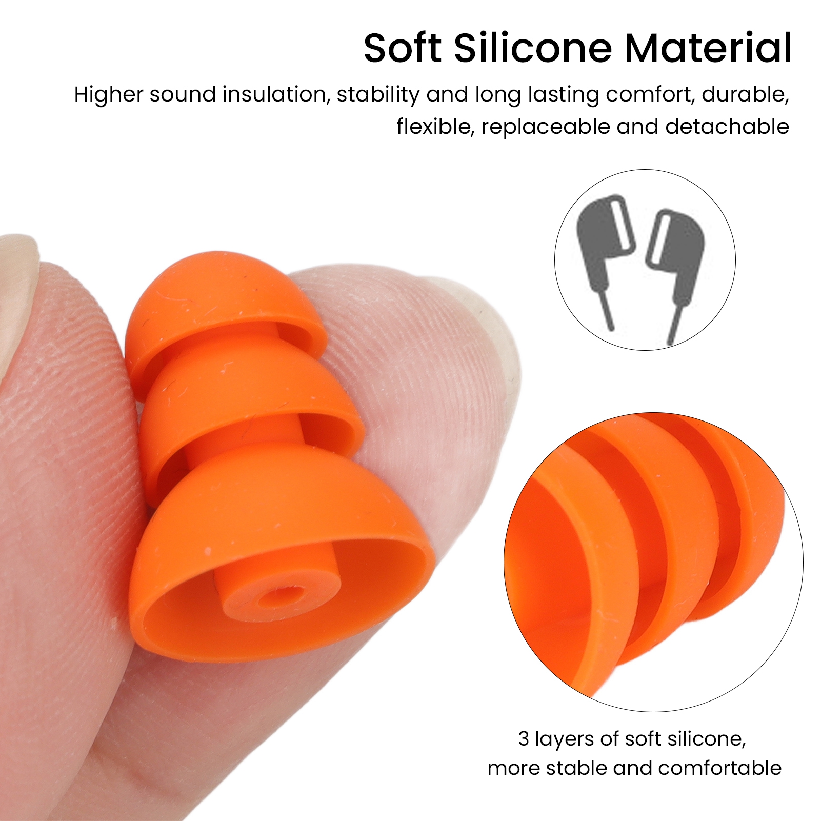 Silicone Ear Tip Replacement - Silicone Eartips Comfort Replaceable Replacement Eartips