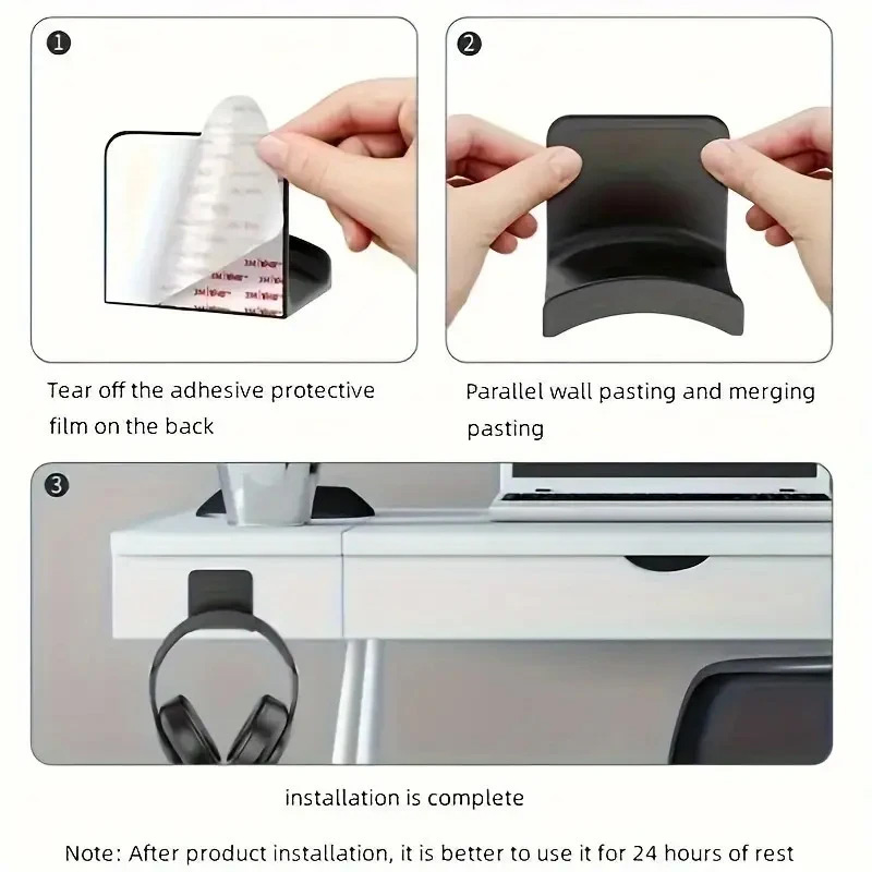 4Pcs Black Adhesive Headphone  - Headphone Stand Desk reseña y precio