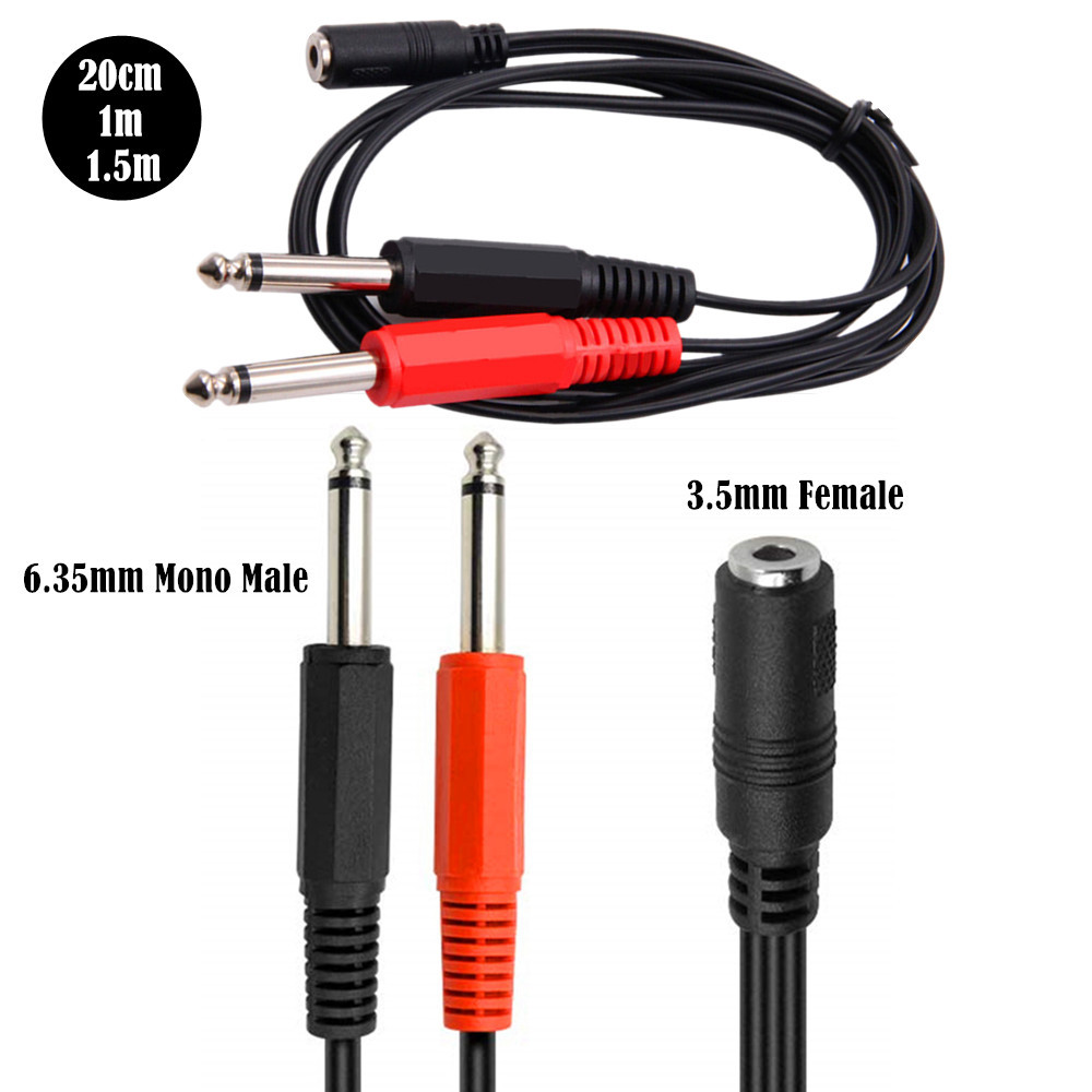 6.35 Mm Male To 2 6.35 Mm 3.5m - Audio Splitter Y reseña y precio
