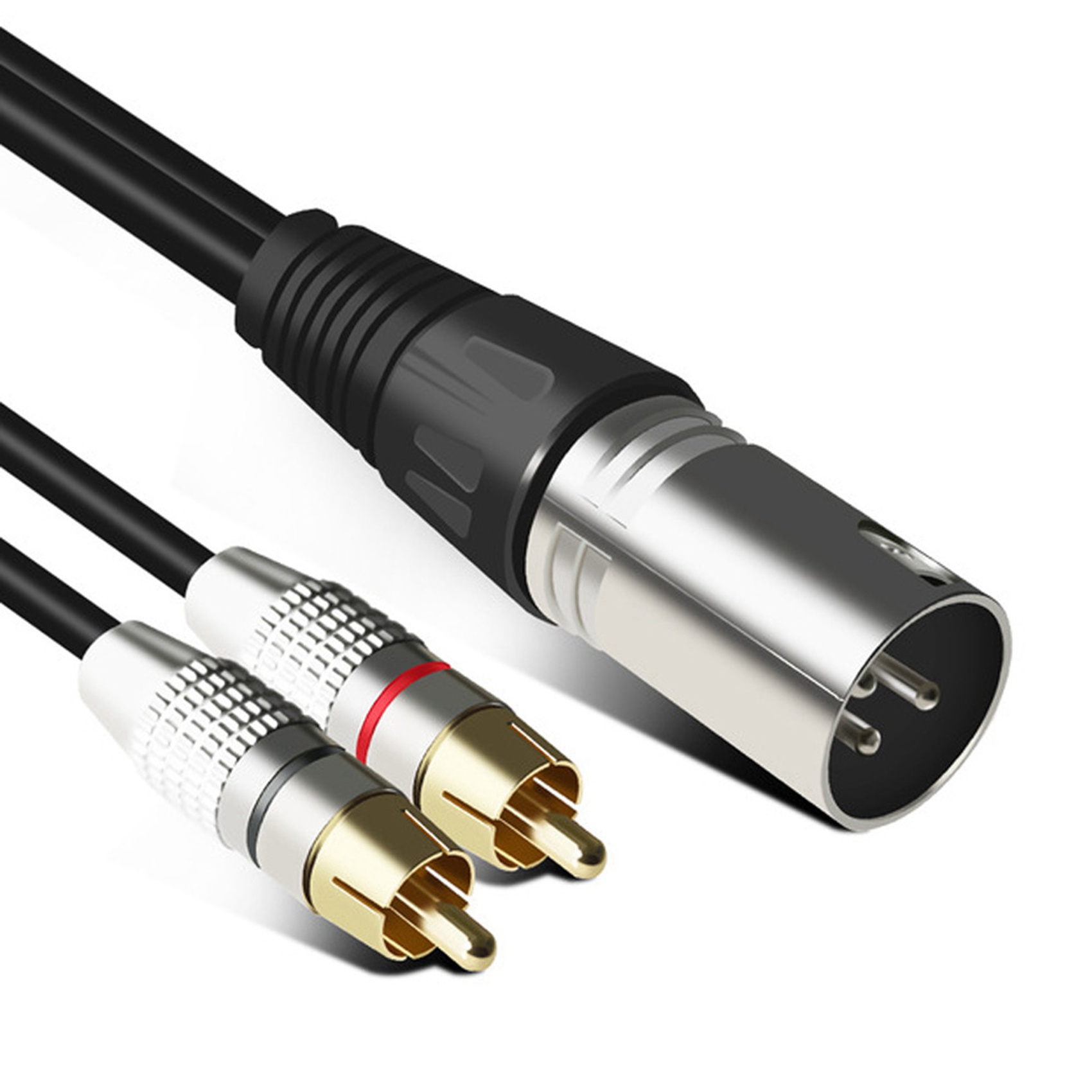 1 XLR Male to 2 RCA Male Plug  - Audio Splitter Y reseña y precio
