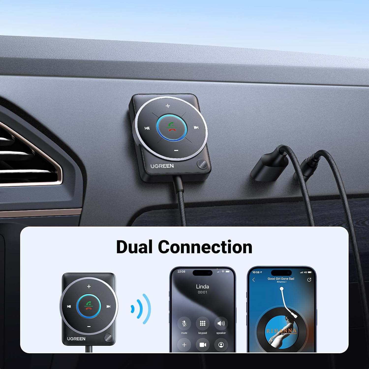 UGREEN Bluetooth 5.4 Aux Car A - Bluetooth Adapter Receiver reseña y precio