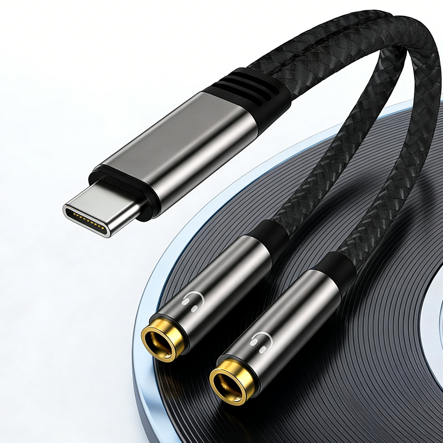 USB C To Dual 3.5mm Female Hea - Cable Extension 3.5 reseña y precio