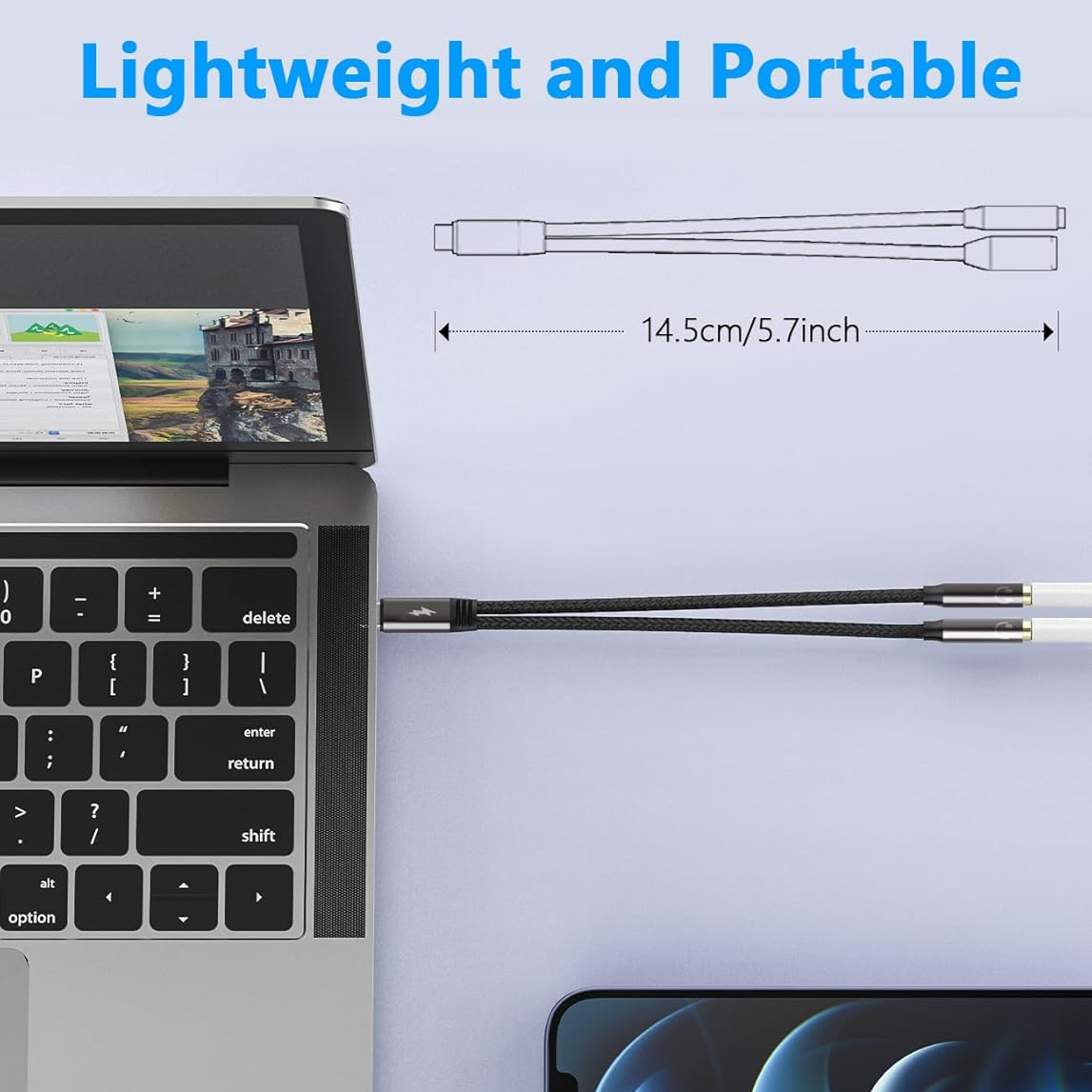 USB C To Dual 3.5mm Female Hea - Cable Extension 3.5 reseña y precio