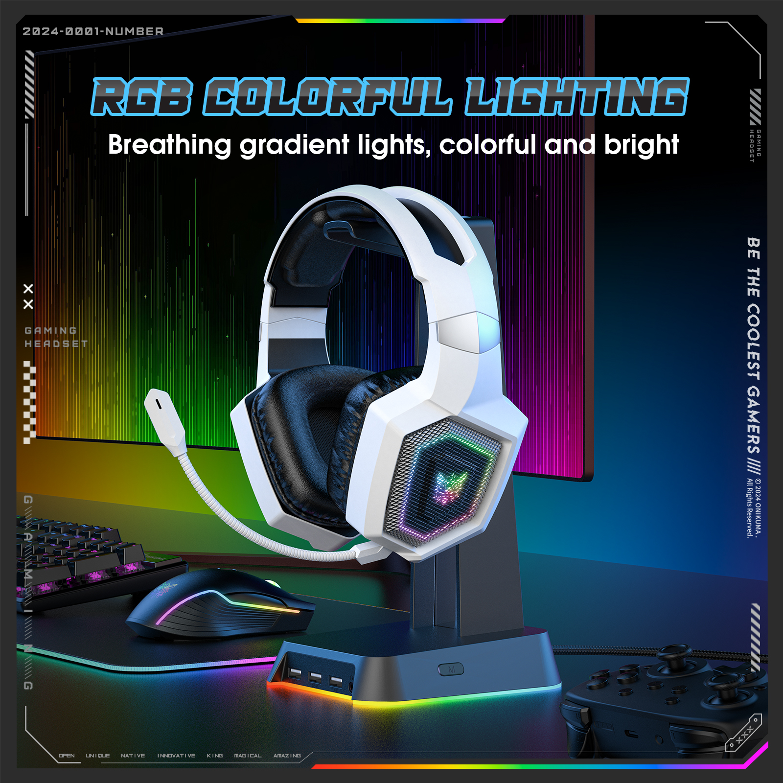 ONIKUMA 2.4GHz Wireless Gaming - Gaming Headset Rgb reseña y precio