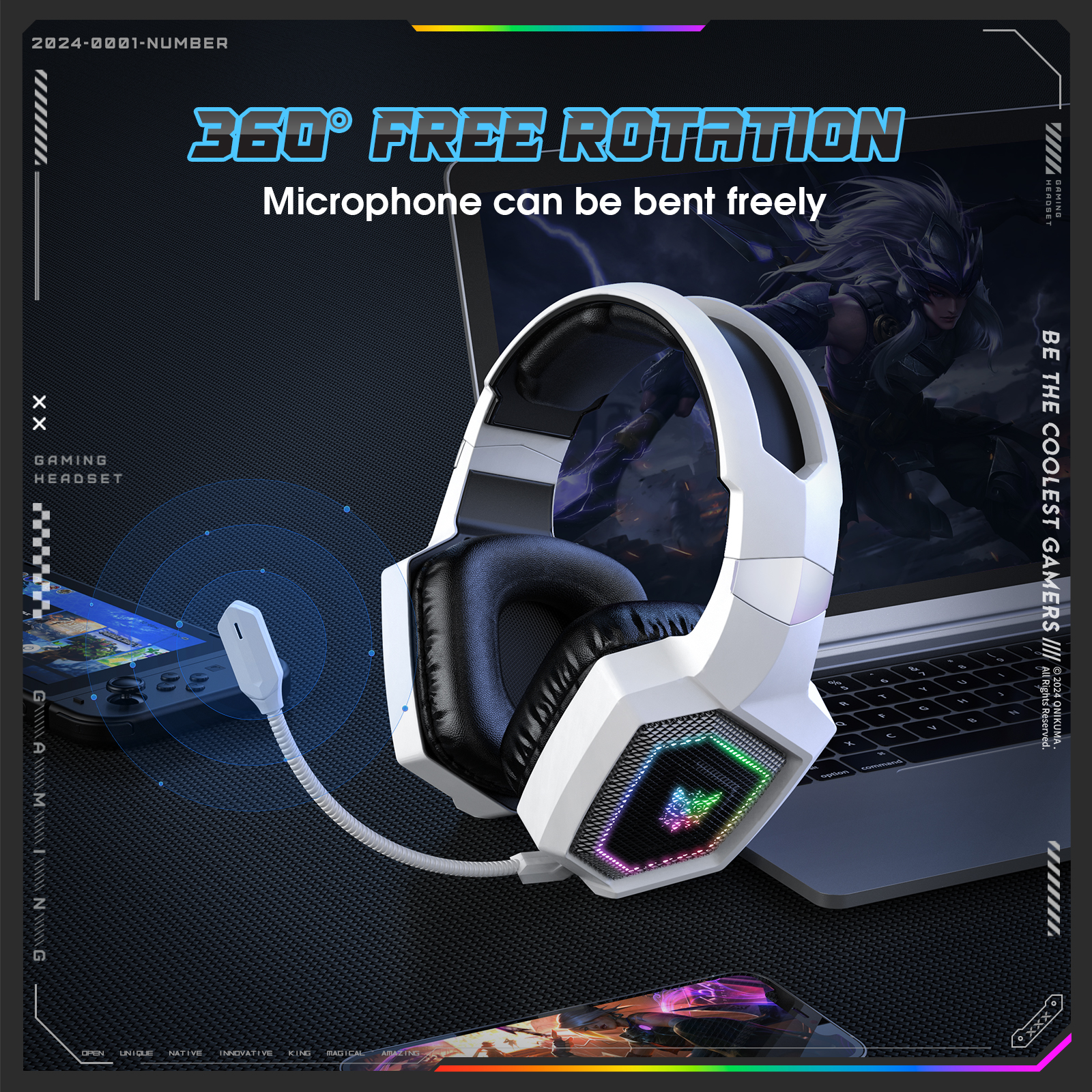 ONIKUMA 2.4GHz Wireless Gaming - Gaming Headset Rgb reseña y precio