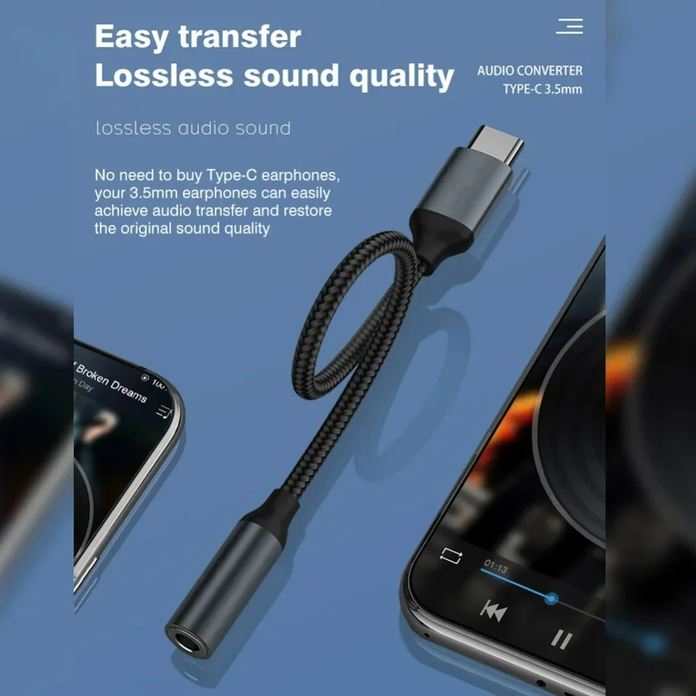 USB C 3.5mm Audio Adapter USB  - Audiophile Headphone Wired reseña y precio