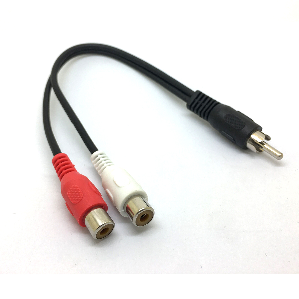 1 RCA Male Mono To 2 RCA Femal - Audio Splitter Y reseña y precio