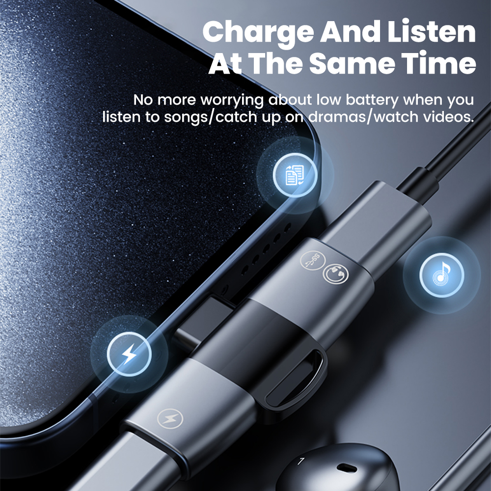 2 in 1 Type C Audio Adapter US - Earphone Splitter Jack reseña y precio