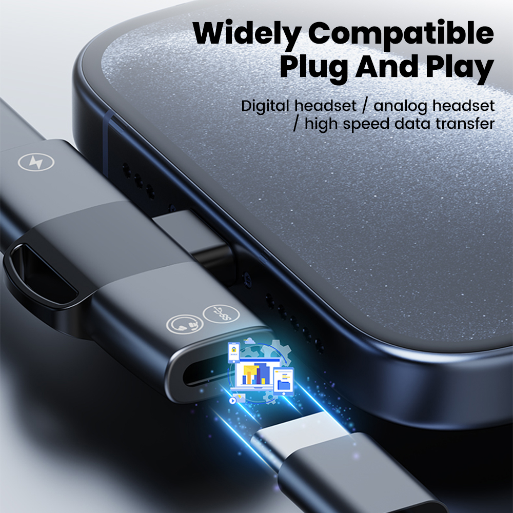 2 in 1 Type C Audio Adapter US - Earphone Splitter Jack reseña y precio