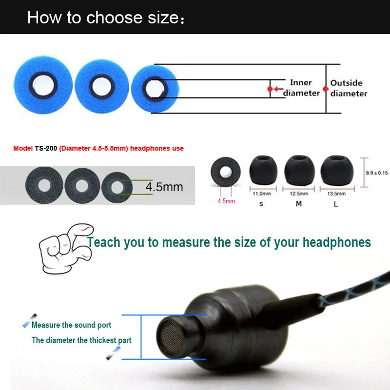 10Pair Memory Foam Earbud Ear  - Earphone Foam Tip reseña y precio