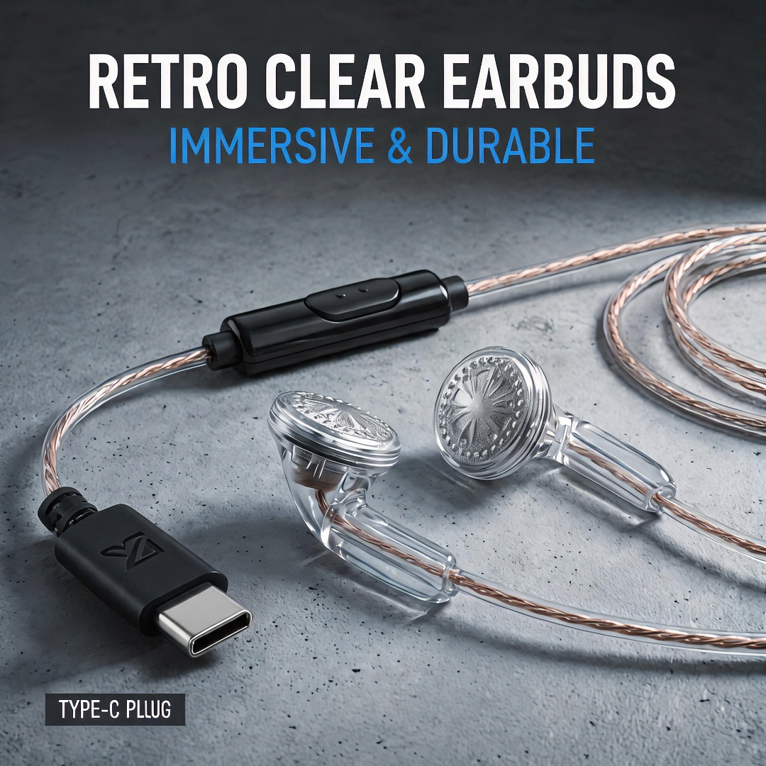 Type-C Wired Earbuds Retro Loo - Wired Earphone Mic reseña y precio